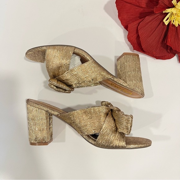 Lulus Dorthea Rose Gold Knotted High Block Heel Sandals - New In Box - Reemoly - Picture 9 of 12